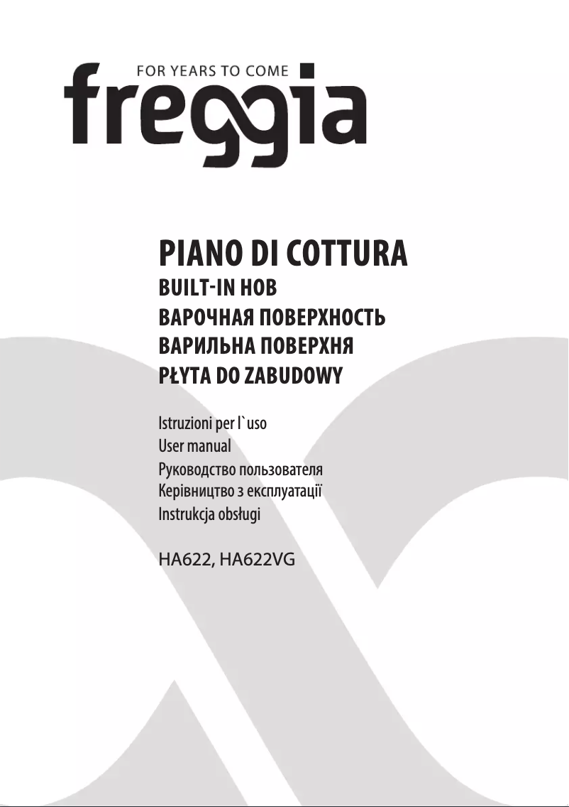 Page 1 de la notice Manuel utilisateur Freggia HA622VGB