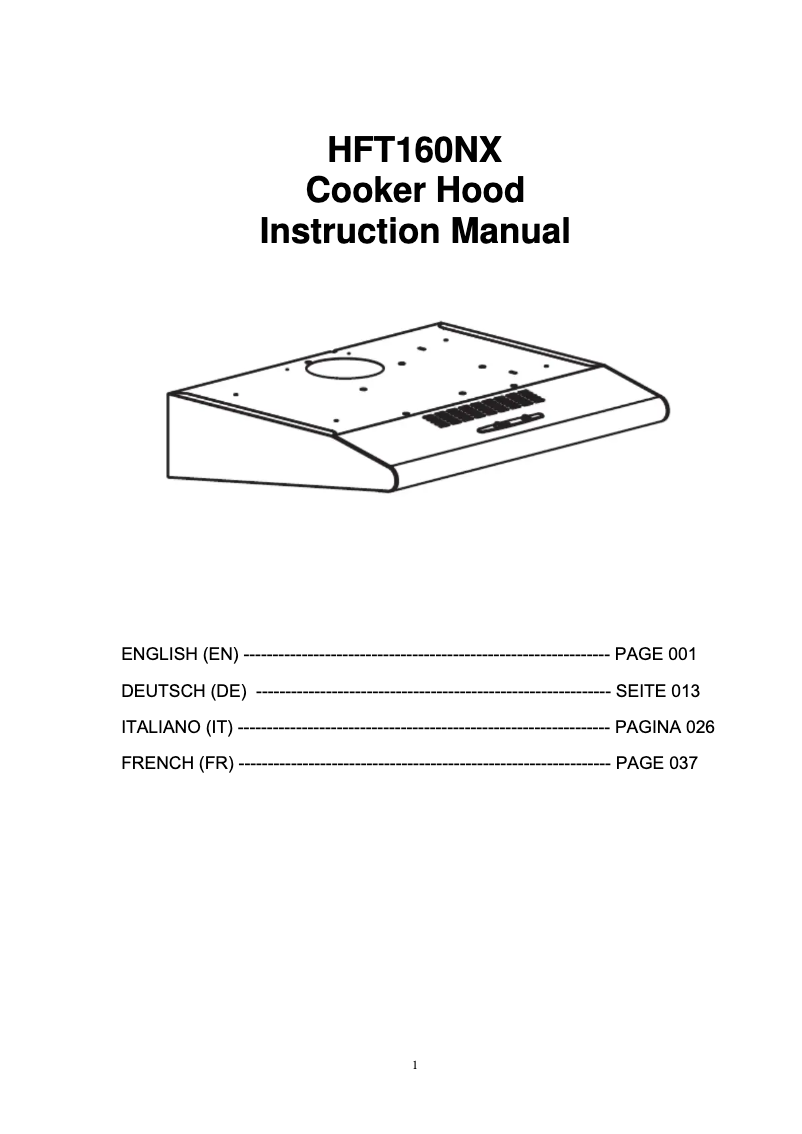 Page 1 de la notice Mode d'emploi Hoover HFT160NX