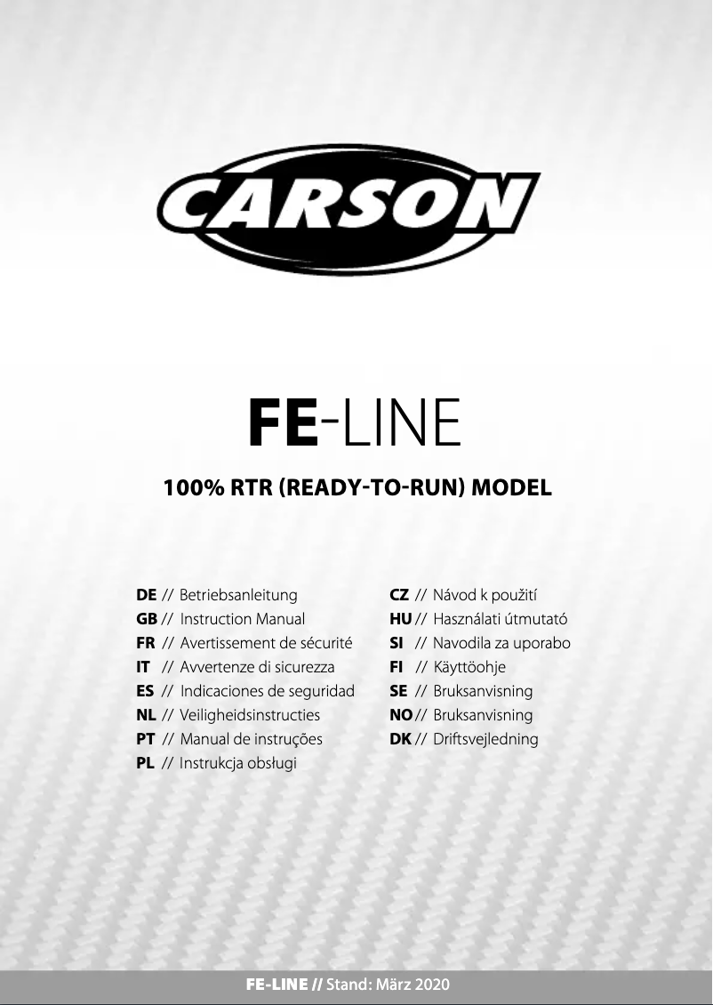 Page 1 de la notice Manuel utilisateur Carson Cage Devil FE