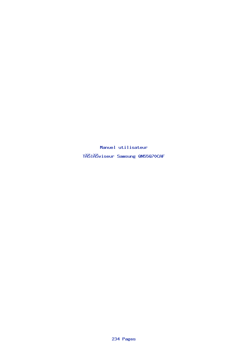 Page 1 de la notice Manuel utilisateur Samsung QN55Q70CAF
