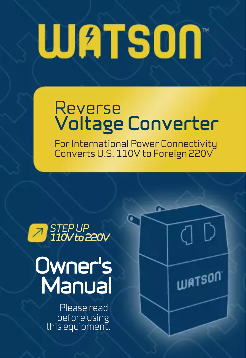 Page 1 de la notice Manuel utilisateur Watson VC-SU50