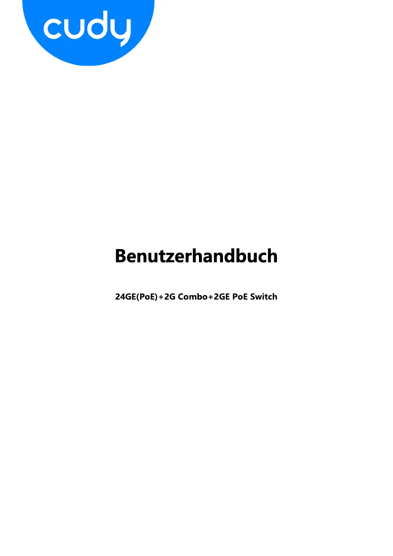 Page 1 de la notice Manuel utilisateur Cudy GS1016