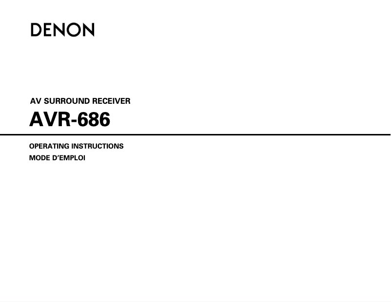 Page 1 of the manual User Manual Denon AVR-686S