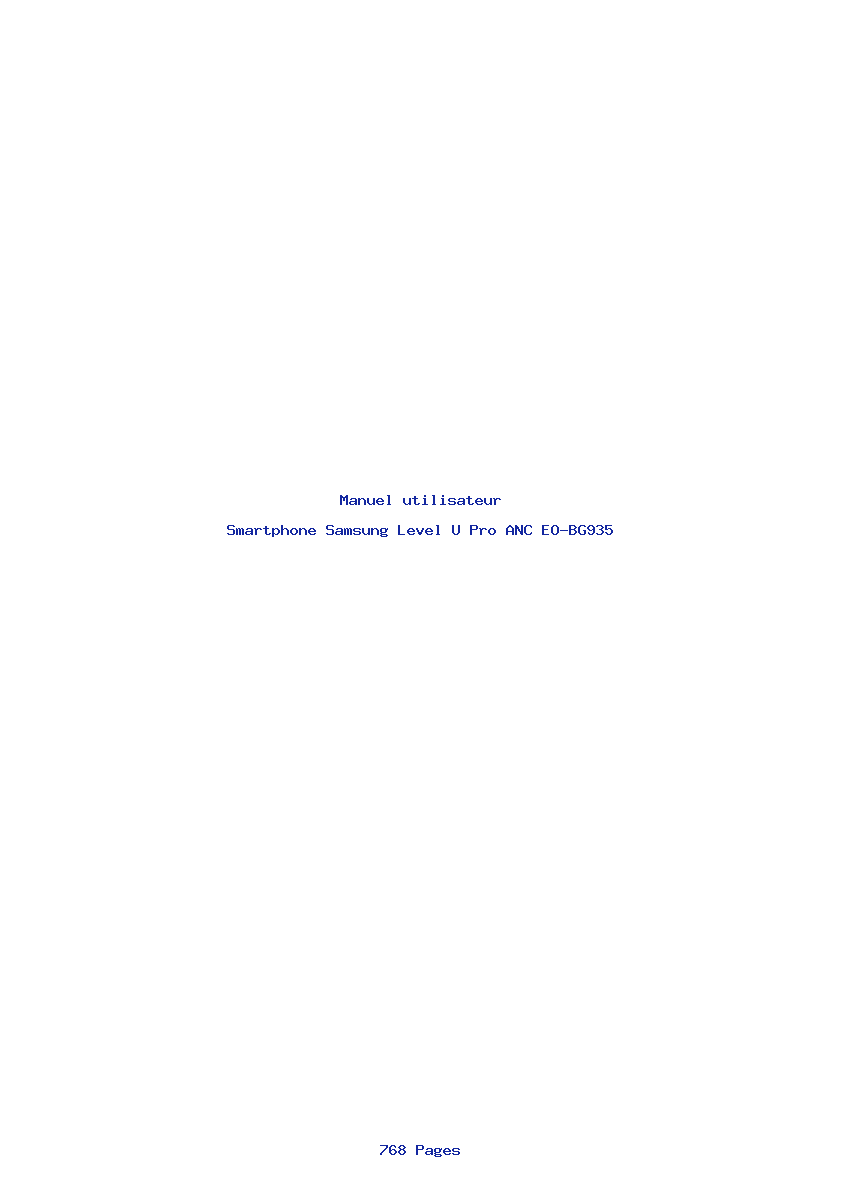 Page 1 de la notice Manuel utilisateur Samsung Level U Pro ANC EO-BG935