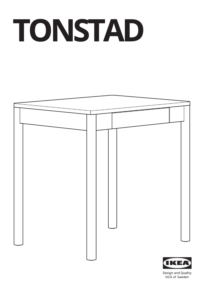 Page 1 de la notice Manuel utilisateur Ikea TONSTAD 605.669.53