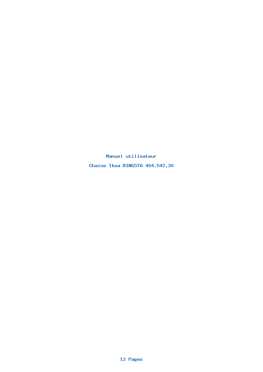 Page 1 de la notice Manuel utilisateur Ikea BINGSTA 404.542.30