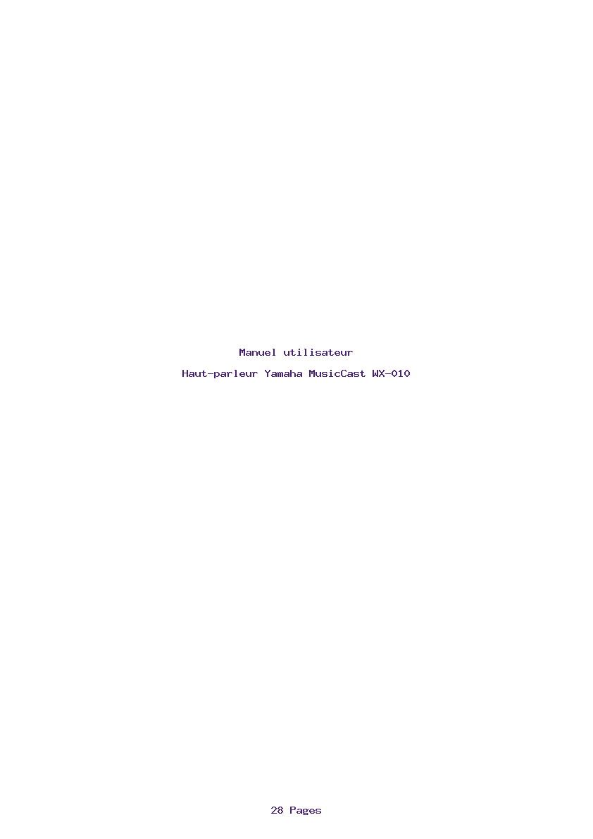 Page 1 de la notice Manuel utilisateur Yamaha MusicCast WX-010