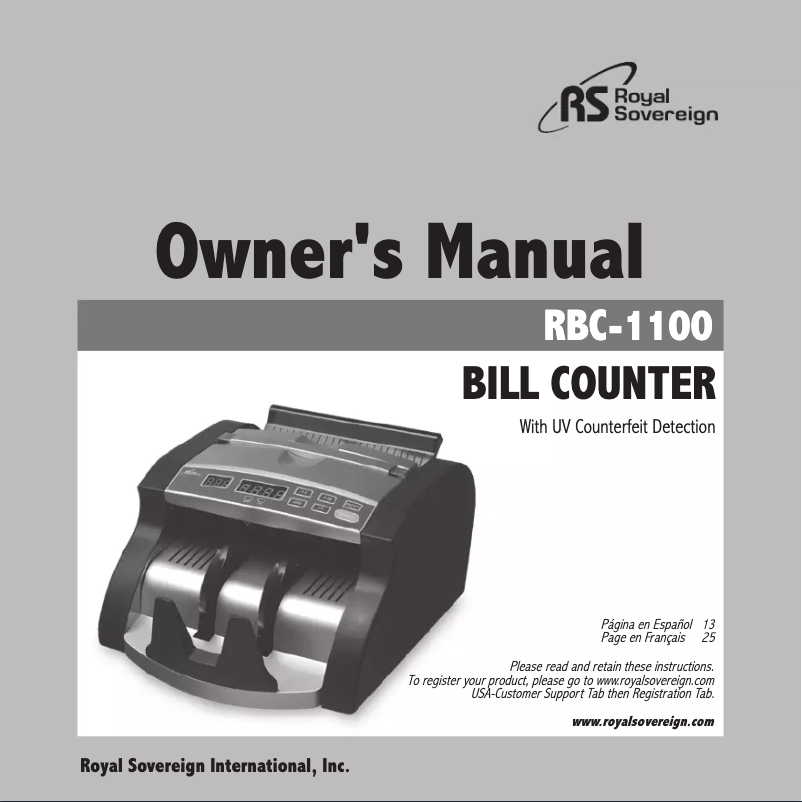 Page 1 de la notice Manuel utilisateur Royal Sovereign RBC-1100