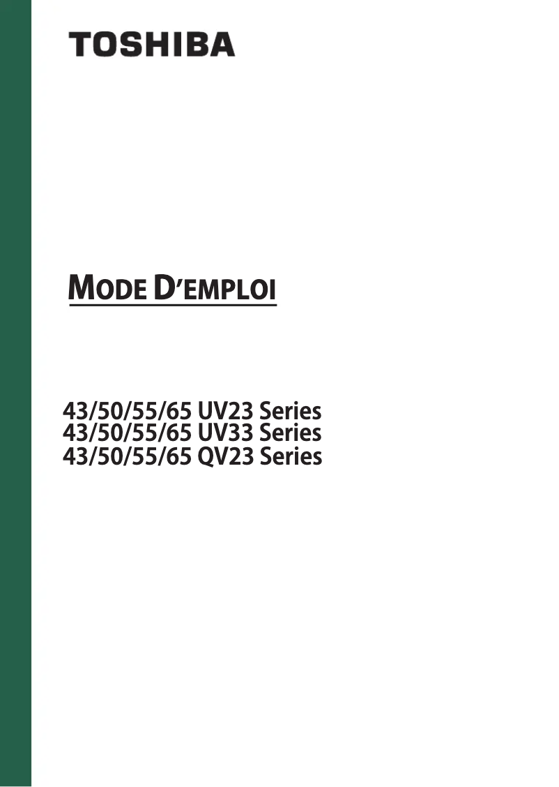 Page 1 de la notice Manuel utilisateur Toshiba 65QV3363DG