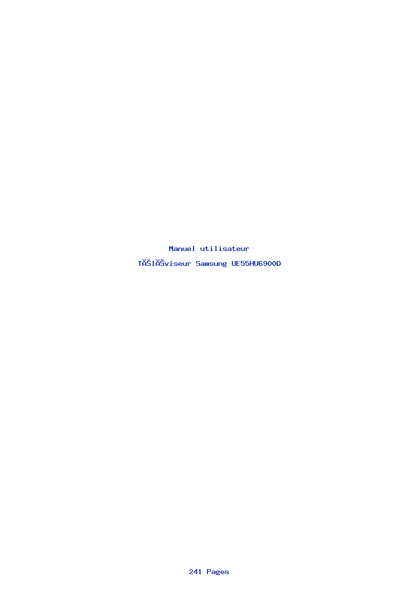 Page 1 de la notice Manuel utilisateur Samsung UE55HU6900D