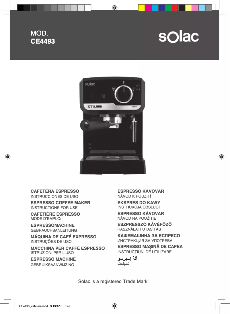 Page 1 de la notice Manuel utilisateur Solac CE4493