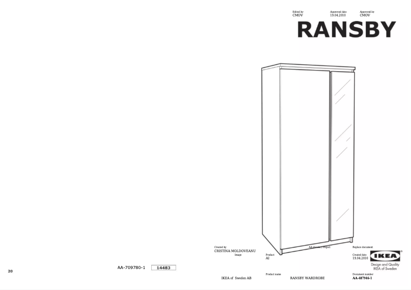 Page 1 de la notice Manuel utilisateur Ikea RANSBY