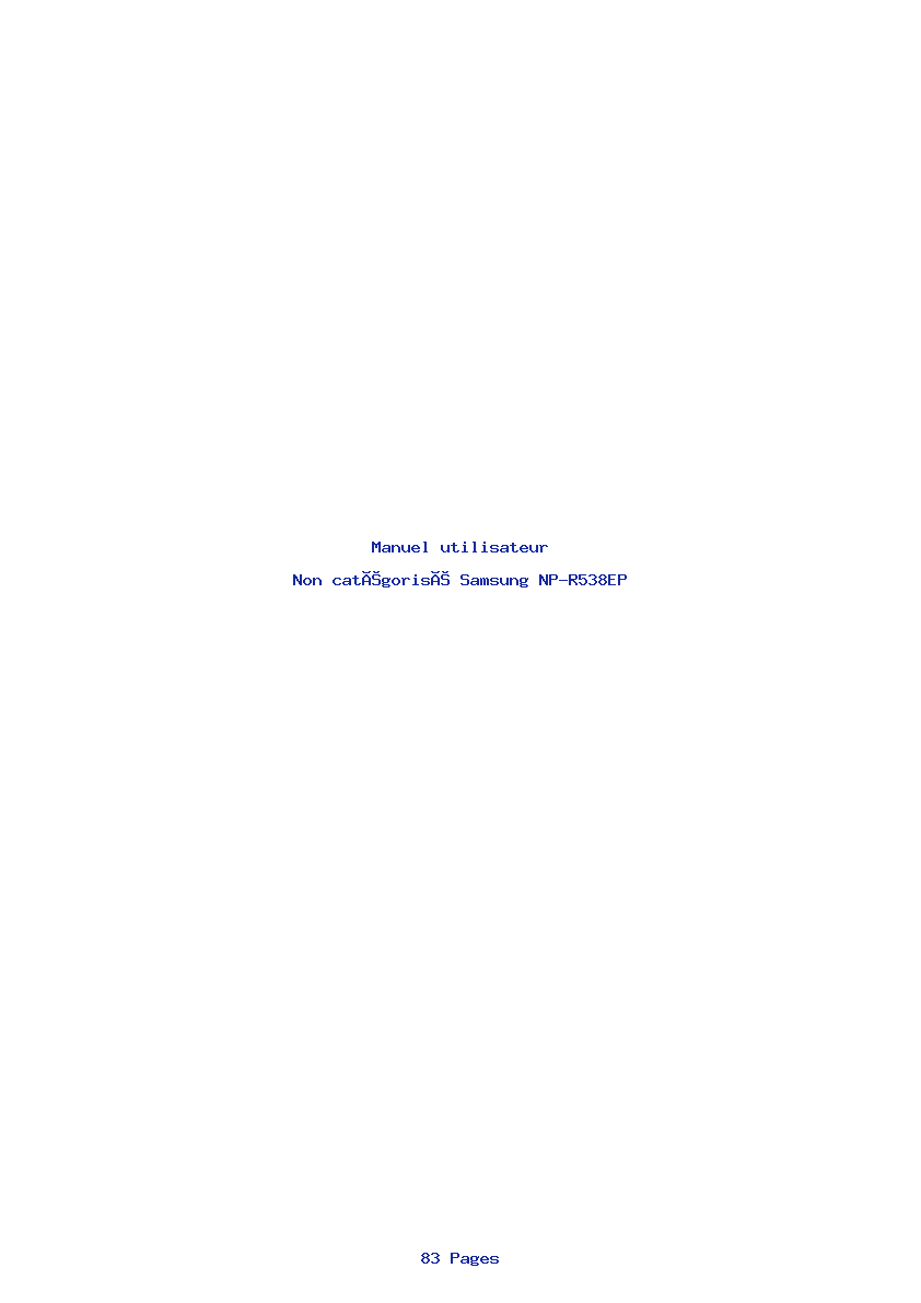 Page 1 de la notice Manuel utilisateur Samsung NP-R538EP
