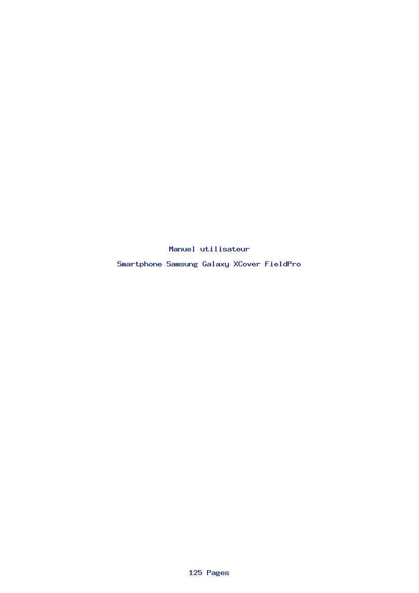 Page 1 de la notice Manuel utilisateur Samsung Galaxy XCover FieldPro
