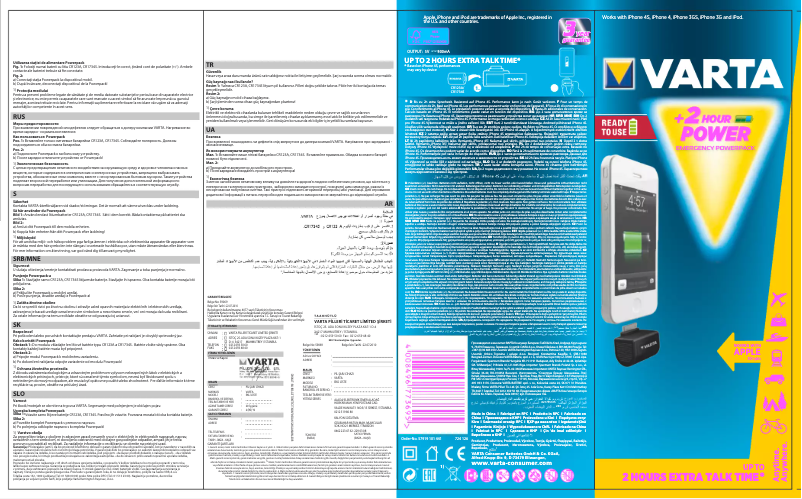 Page 1 de la notice Manuel utilisateur Varta Emergency Powerpack (30-pin)