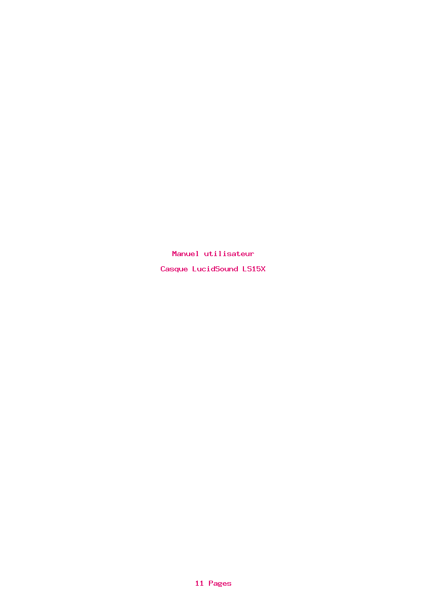 Page 1 de la notice Manuel utilisateur LucidSound LS15X