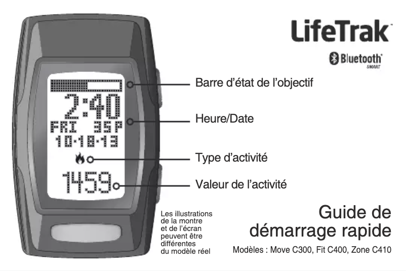 Page 1 de la notice Manuel utilisateur LifeTrak Zone C410