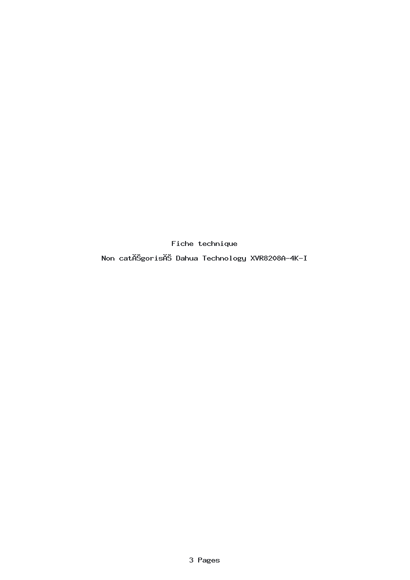 Image de la première page du manuel de l'appareil XVR8208A-4K-I
