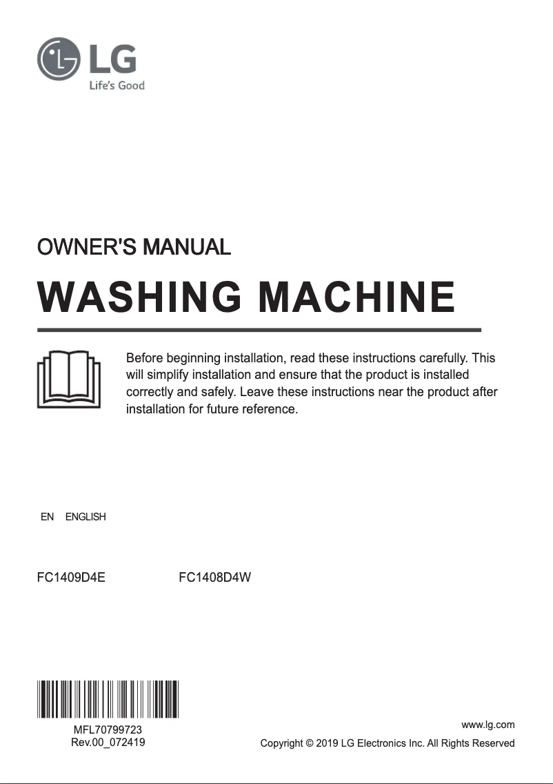 Página 1 del manual Manual de usuario LG FC1408D4W