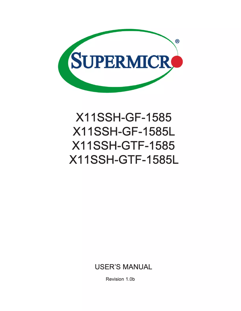 Page 1 de la notice Manuel utilisateur Supermicro X11SSH-GF-1585L