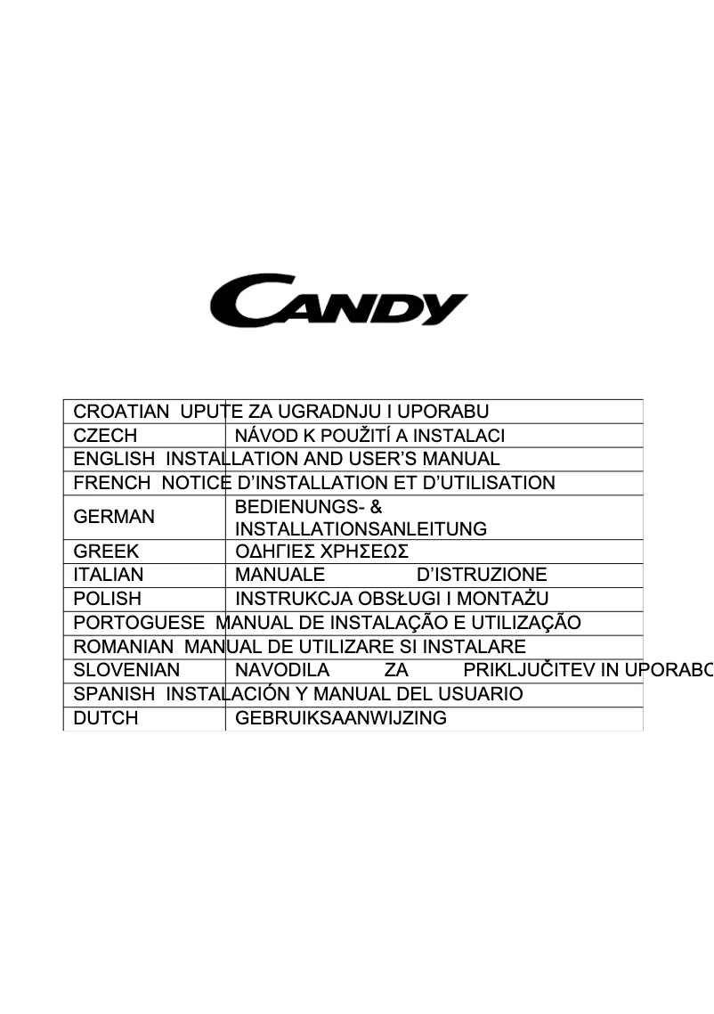 Page 1 de la notice Manuel utilisateur Candy CVR 60 N