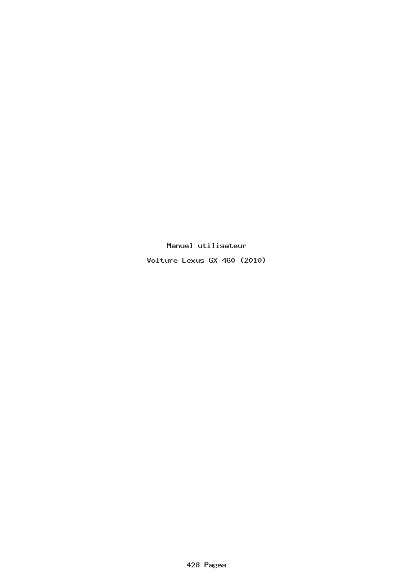 Page 1 de la notice Manuel utilisateur Lexus GX 460 (2010)