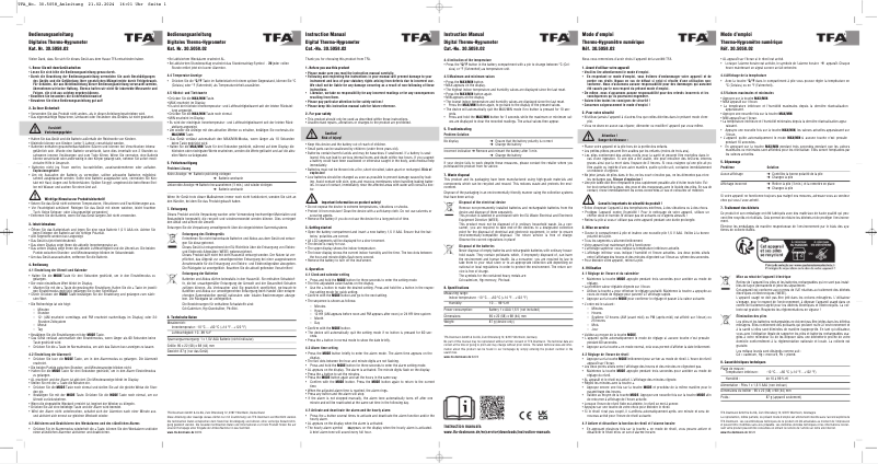 Page 1 of the manual User Manual TFA 30.5058.02
