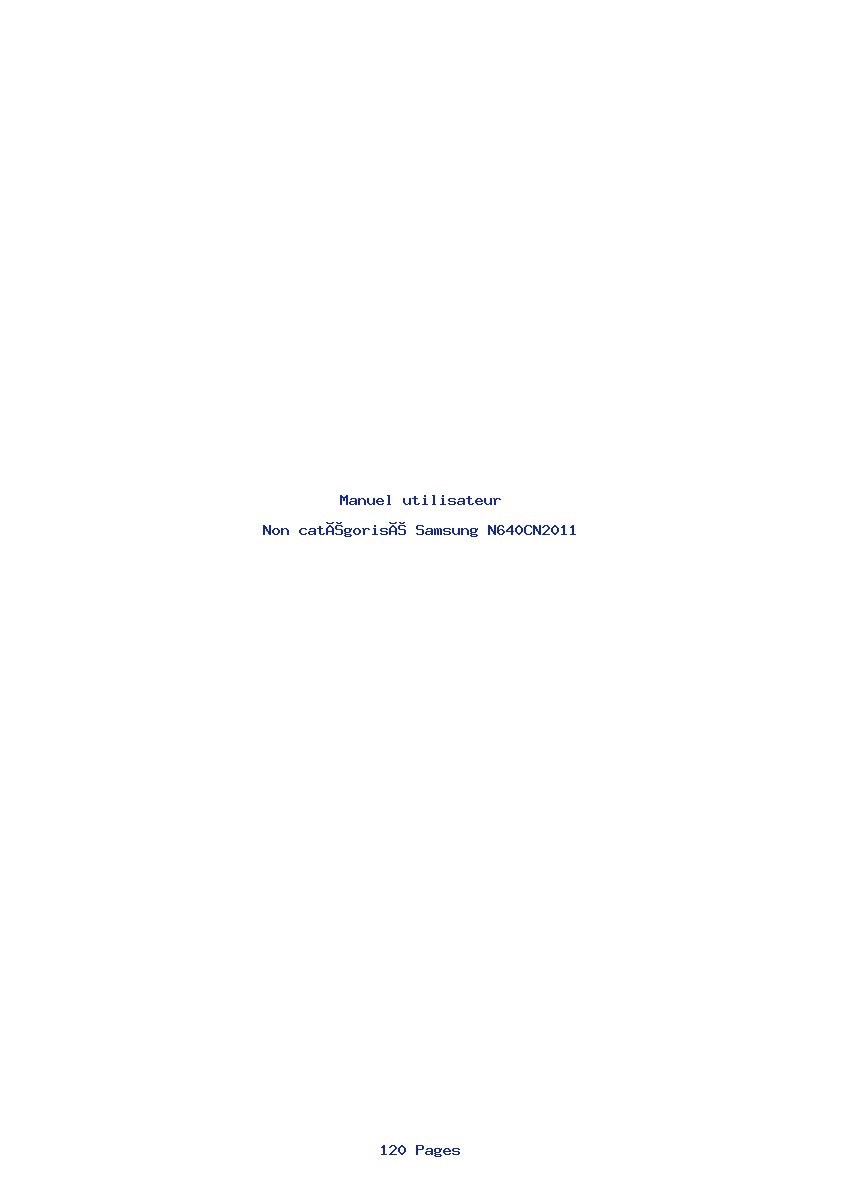 Page 1 de la notice Manuel utilisateur Samsung N640CN2011