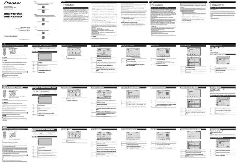Page 1 de la notice Guide de démarrage rapide Pioneer DMH-W2700NEX