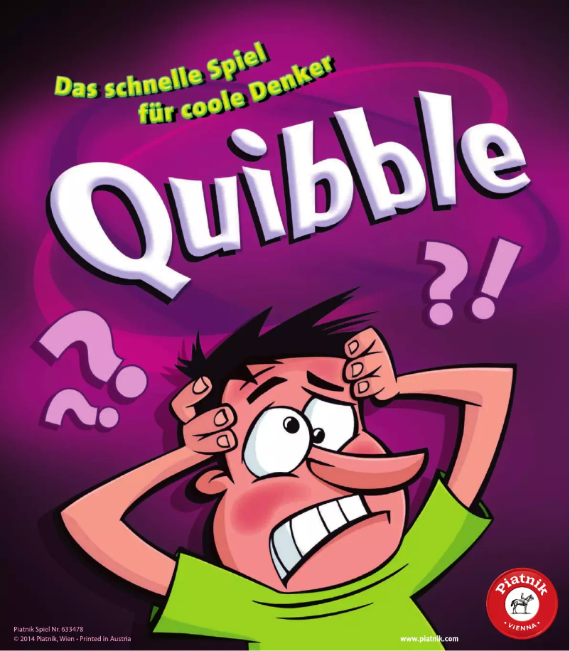 Page 1 de la notice Manuel utilisateur Piatnik Quibble