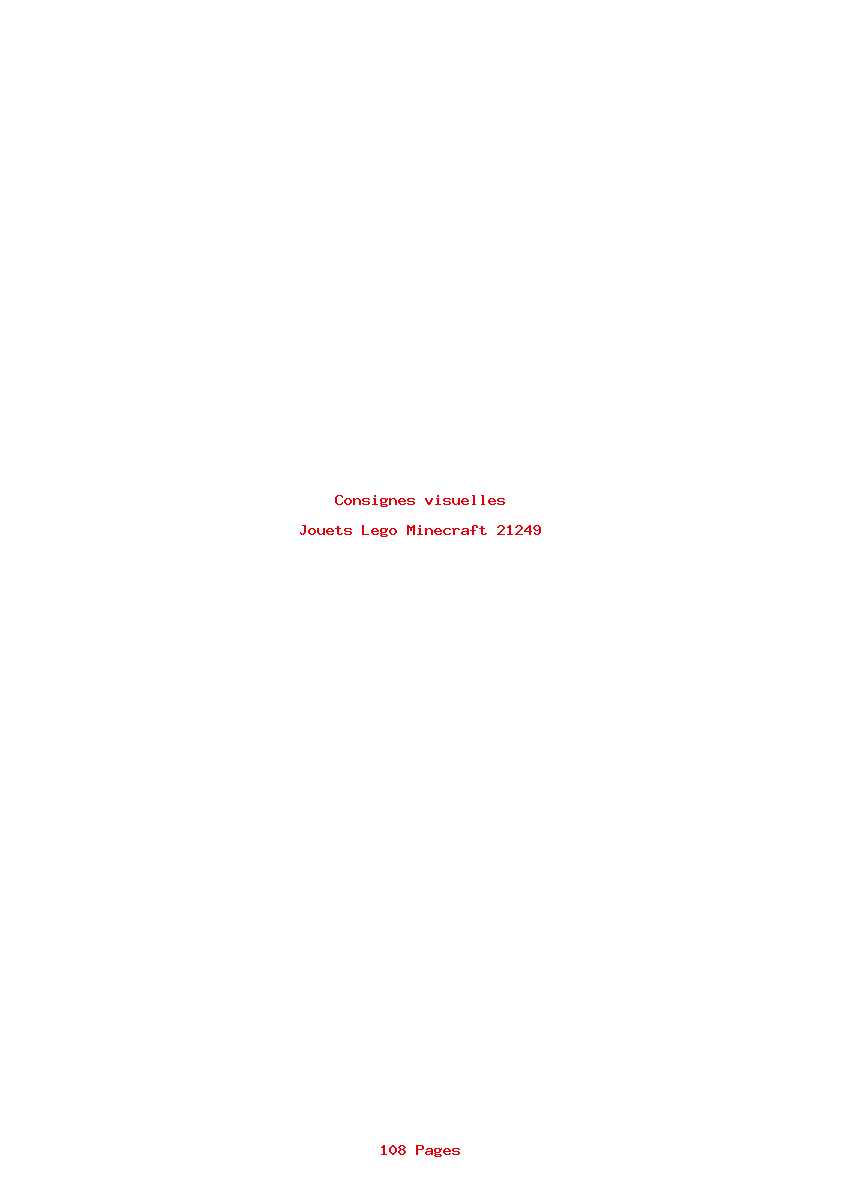 Page 1 de la notice Consignes visuelles Lego Minecraft 21249