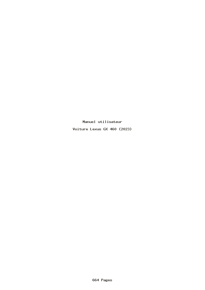 Page 1 de la notice Manuel utilisateur Lexus GX 460 (2023)