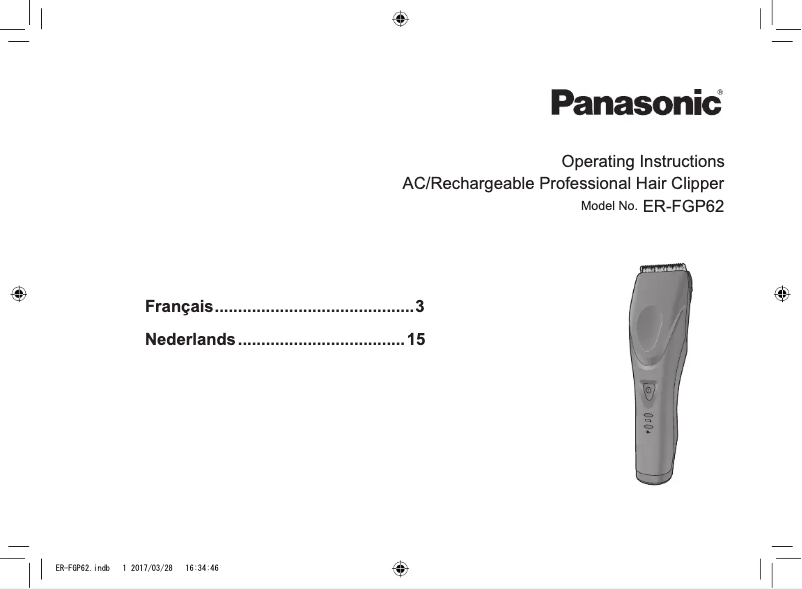 Página 1 del manual Manual de usuario Panasonic ER-FGP62
