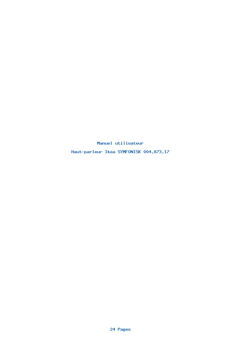 Page 1 de la notice Manuel utilisateur Ikea SYMFONISK 004.873.17