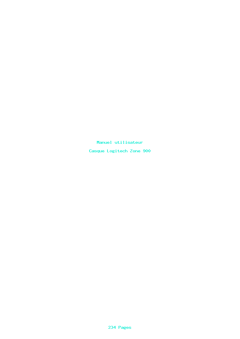 Page 1 de la notice Manuel utilisateur Logitech Zone 900