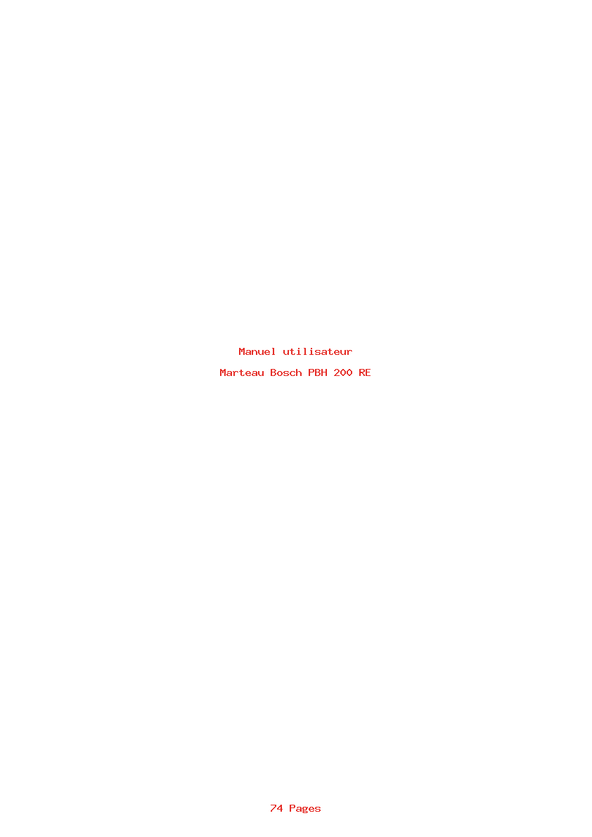 Page 1 de la notice Manuel utilisateur Bosch PBH 200 RE