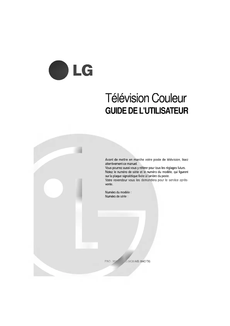 Page 1 de la notice Manuel utilisateur LG WF-32A20TM
