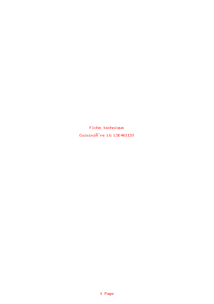 Image de la première page du manuel de l'appareil LSE4611ST