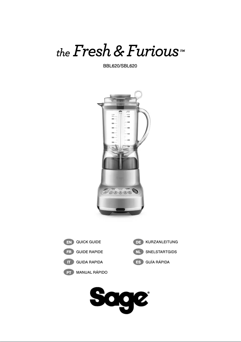 Page 1 de la notice Manuel utilisateur Sage The Fresh & Furious SBL620