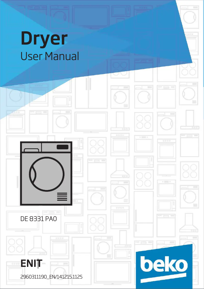 Page 1 of the manual User Manual Beko DE8331PA0