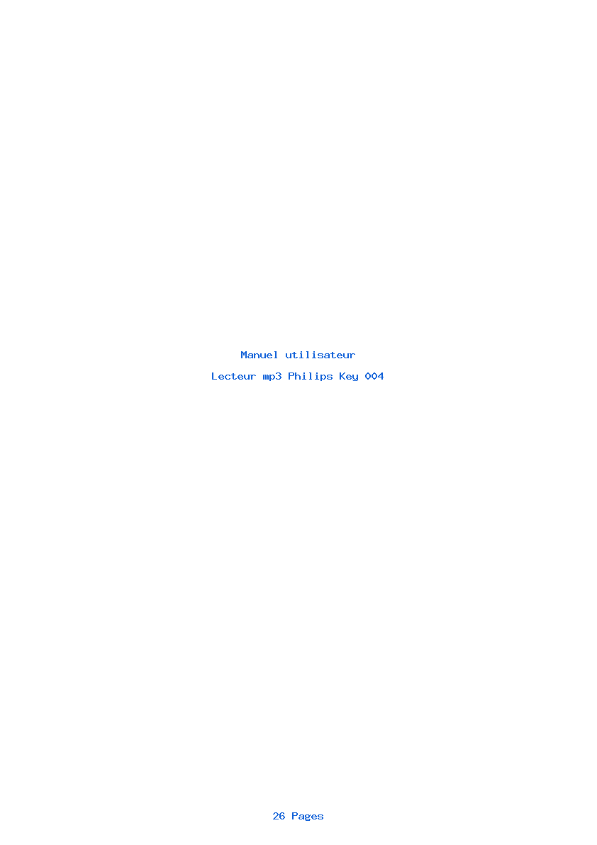 Page 1 de la notice Manuel utilisateur Philips Key 004