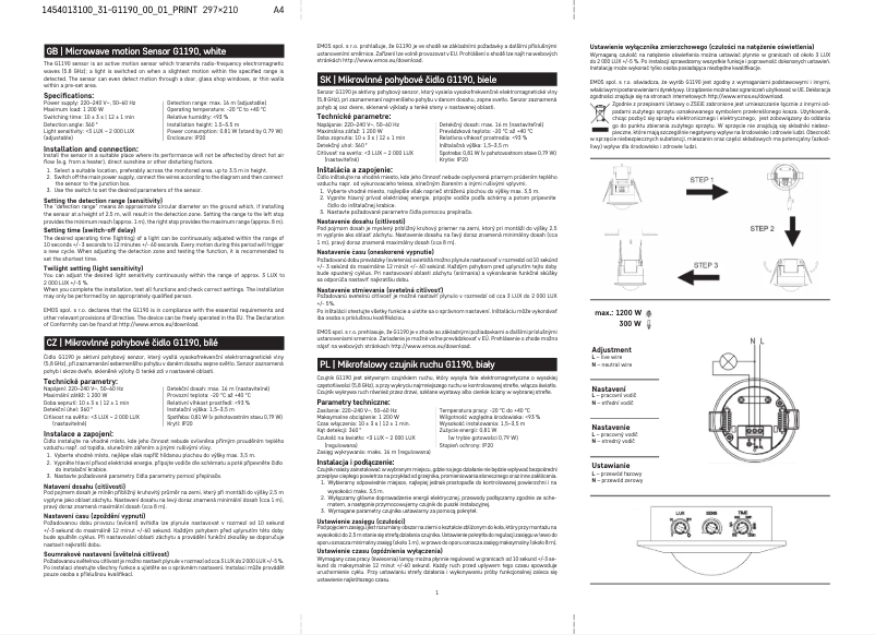 Page 1 de la notice Manuel utilisateur Emos G1190