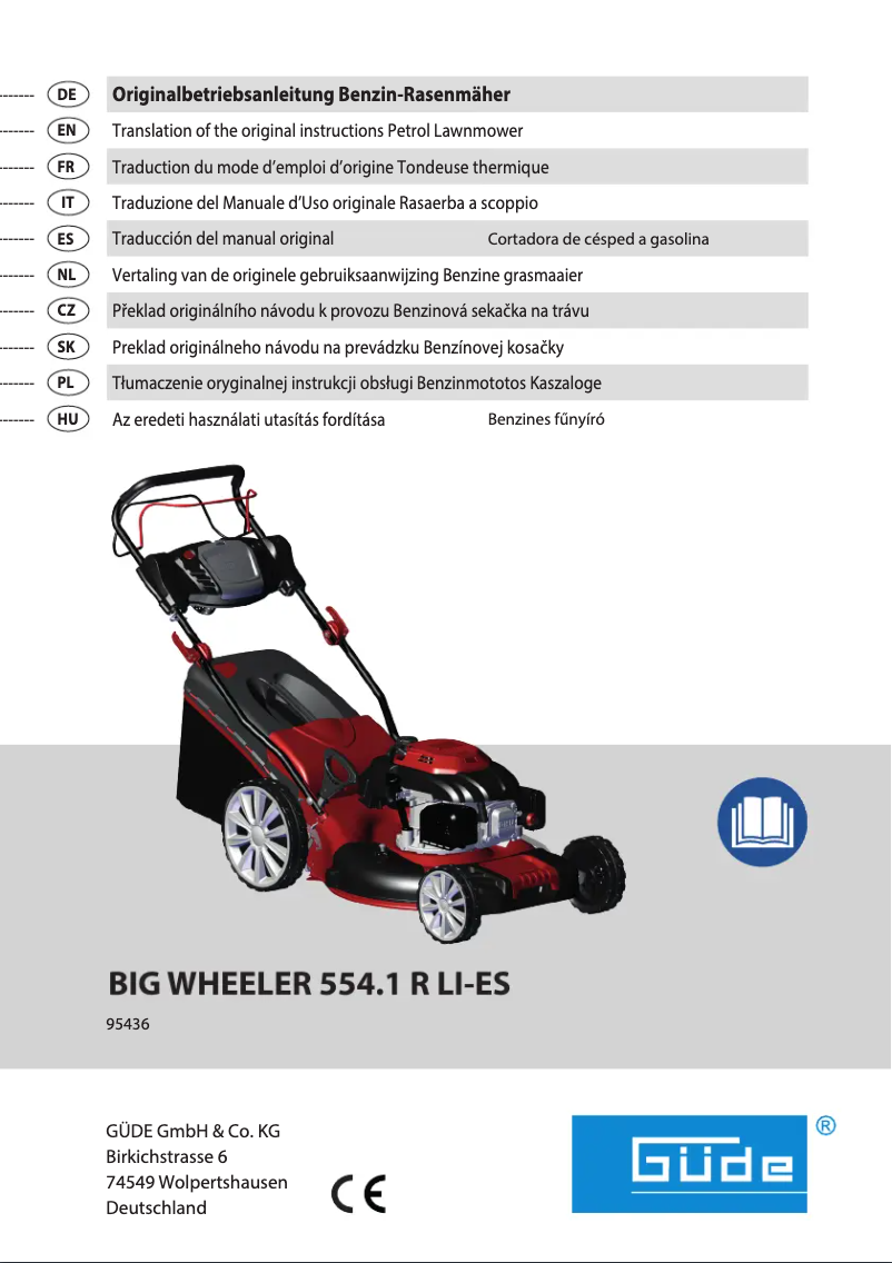 Page 1 de la notice Manuel utilisateur Güde BIG WHEELER 554.1 R LI-ES