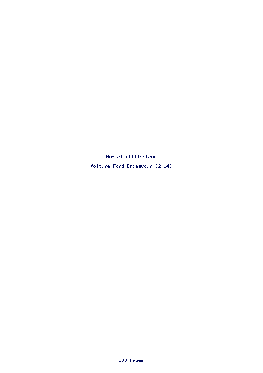 Page 1 de la notice Manuel utilisateur Ford Endeavour (2014)