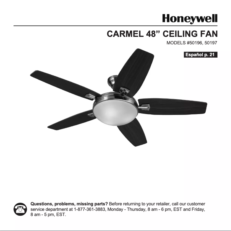Page 1 de la notice Manuel utilisateur Honeywell Carmel 50196