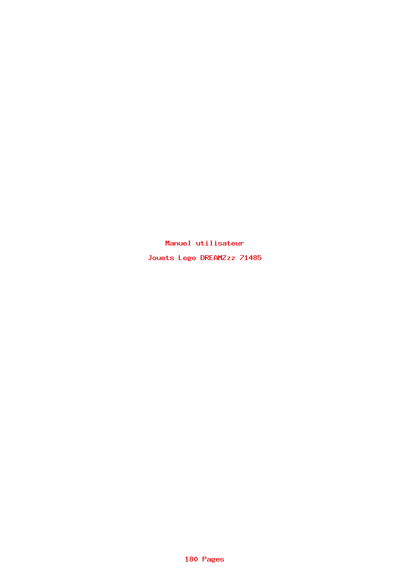Page 1 de la notice Manuel utilisateur Lego DREAMZzz 71485