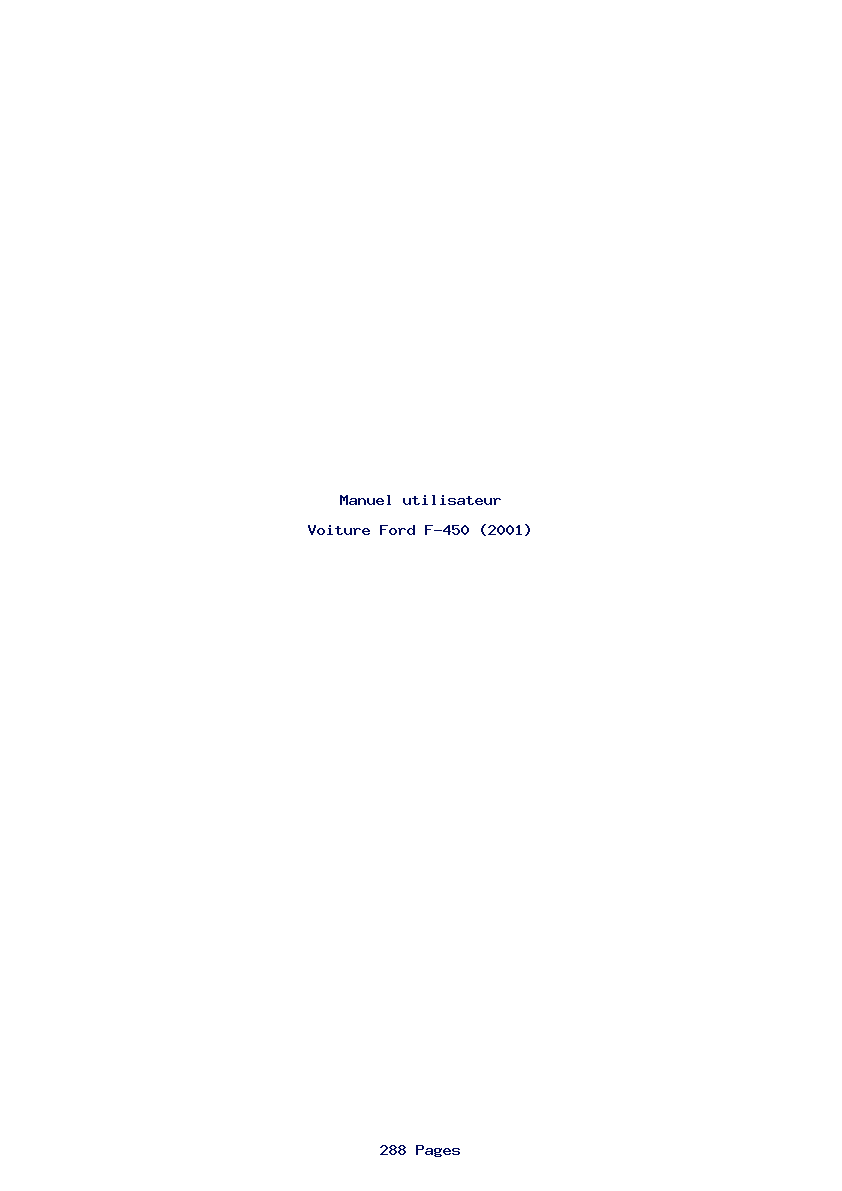 Page 1 de la notice Manuel utilisateur Ford F-450 (2001)
