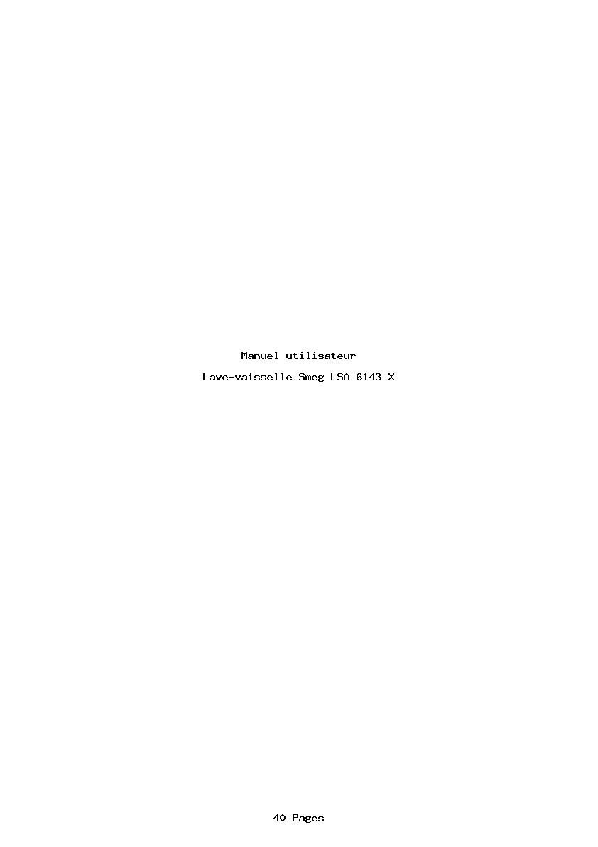 Page 1 de la notice Manuel utilisateur Smeg LSA 6143 X