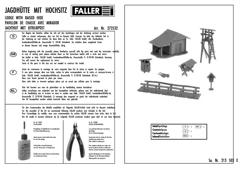 Page 1 de la notice Manuel utilisateur Faller 272532