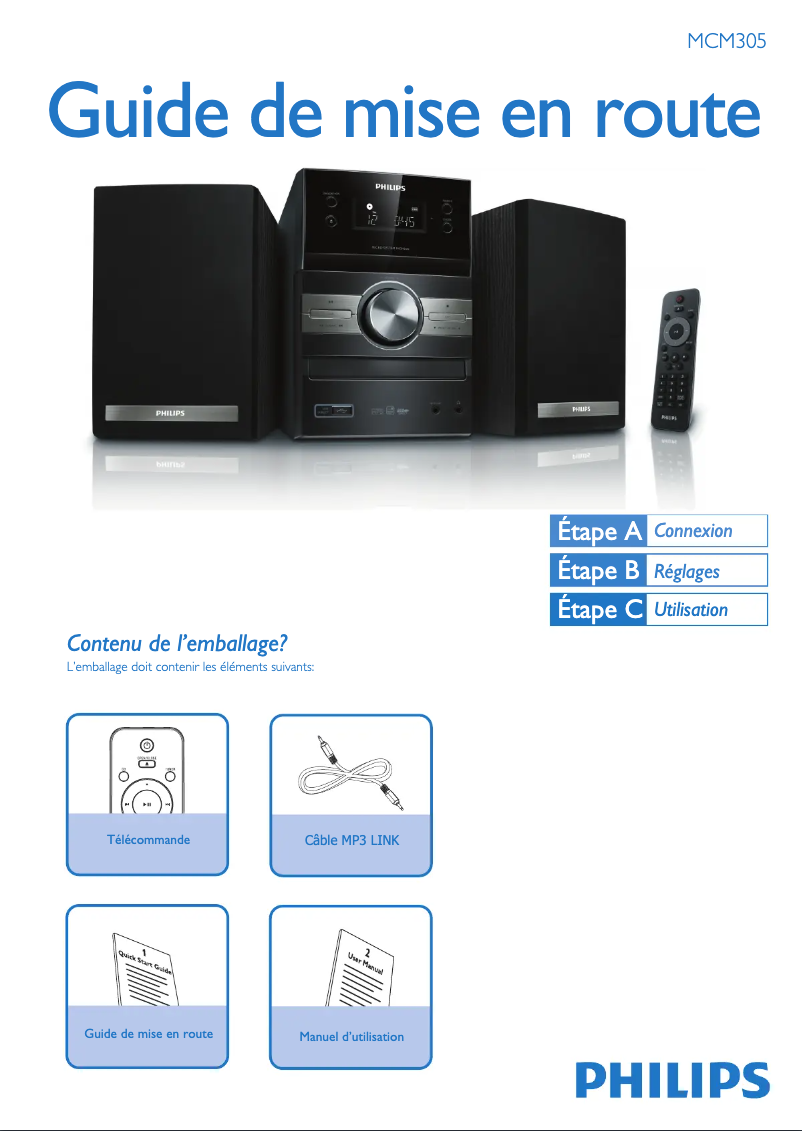 Página 1 del manual Guía de inicio rápido Philips MCM305